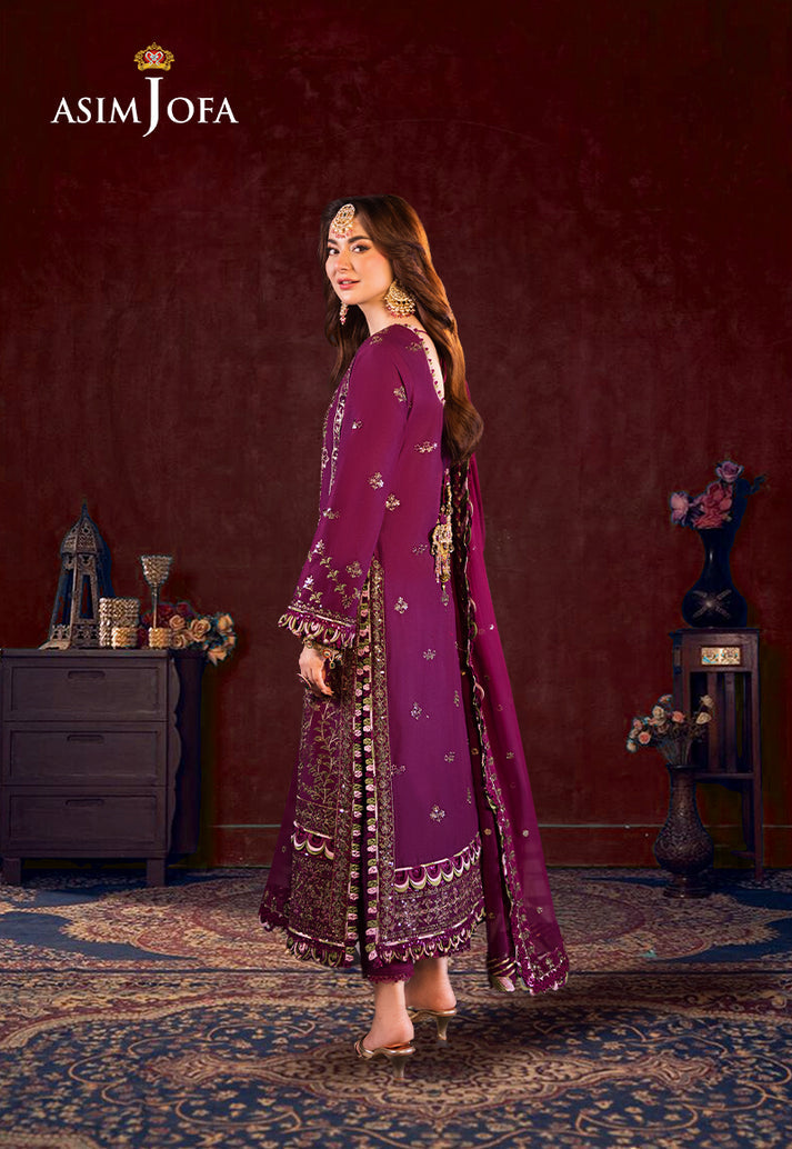 Asim Jofa Chiffon Embroidered Unstitched 3PC LU-1211