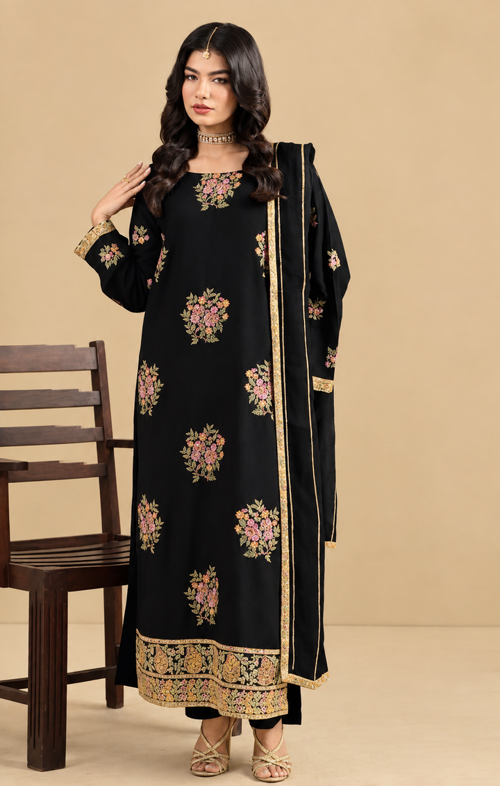Maria B Dhanak Embroidered Unstitched 3PC FF-2600