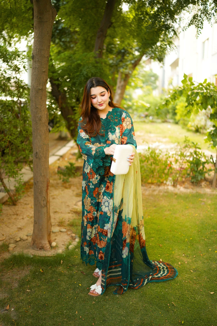 Aneela Linen Unstitched 3PC FF-7274