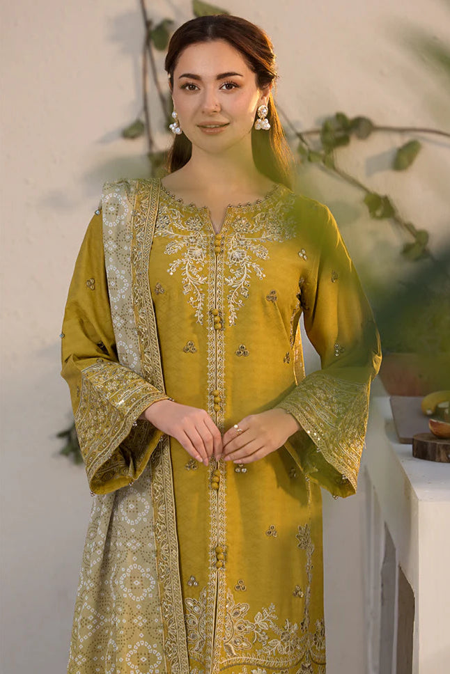 Laam Dhanak Embroidered Unstitched 3PC FF-2451