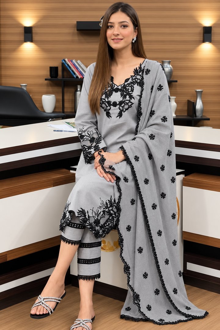 Agha Noor Dhanak Embroidered Unstitched 3PC FF-2446