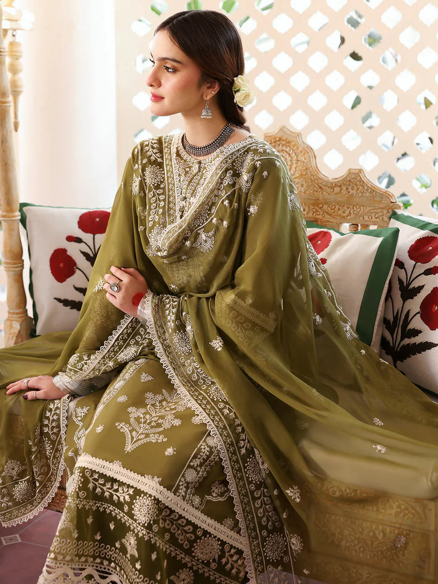 Mahnur Summer Lawn Embroidered Unstitched 3PC FF-1090