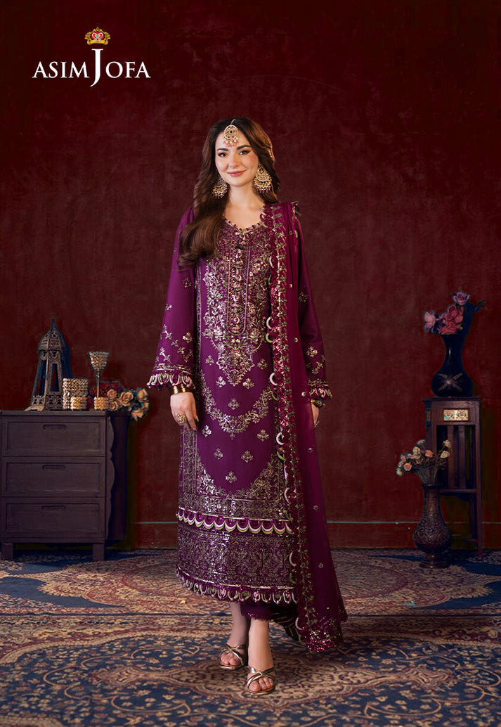 Asim Jofa Chiffon Embroidered Unstitched 3PC LU-1211