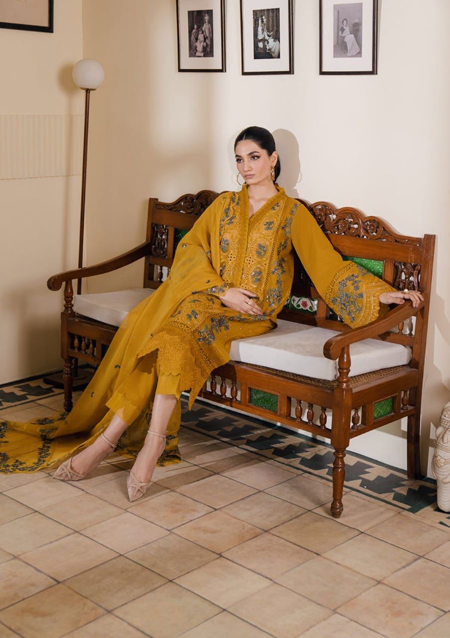 Bin Ilyas Summer Cotton Embroidered Unstitched 3PC SK-2044