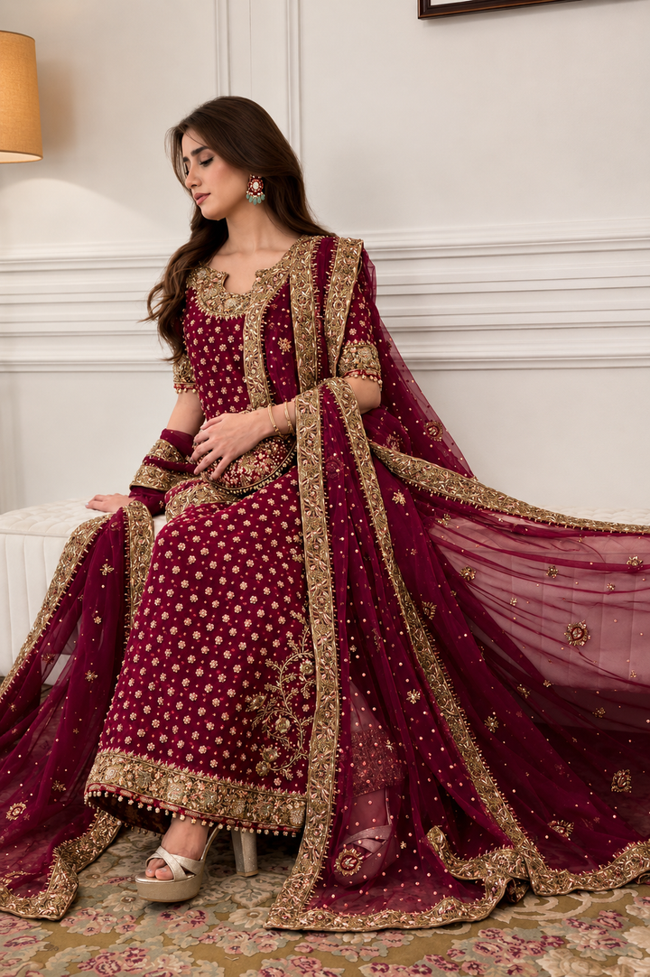 Haris Shakeel Chiffon Embroidered Unstitched 3PC SK-2406