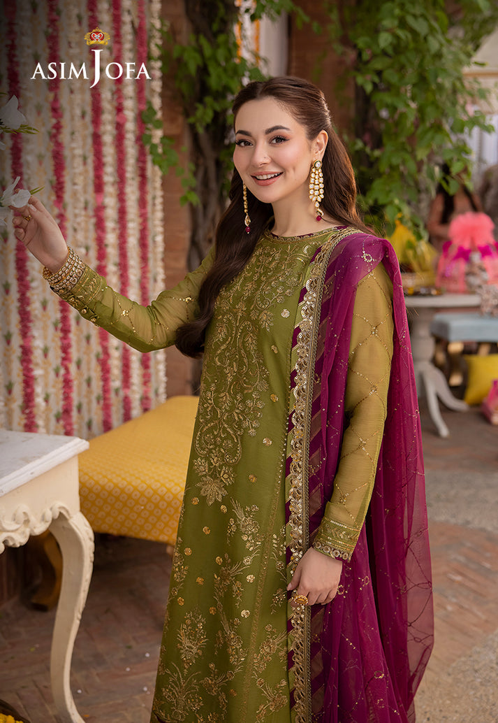 Asim Jofa Chiffon Embroidered Unstitched 3PC LU-1261