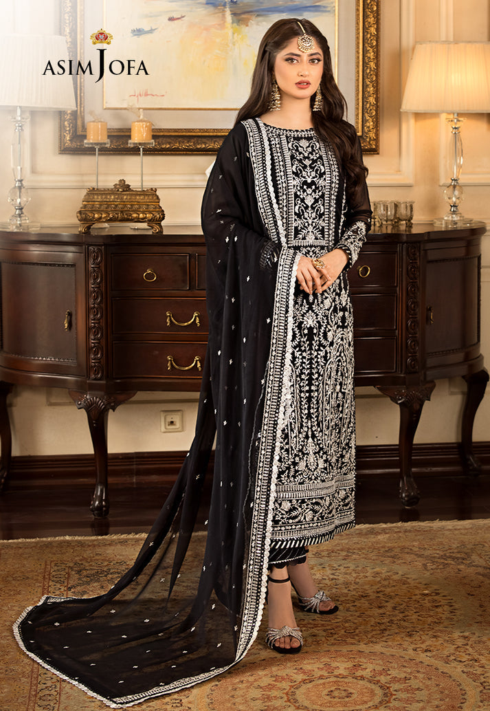 Asim Jofa Summer Chiffon Embroidered Unstitched 3PC SK-1188