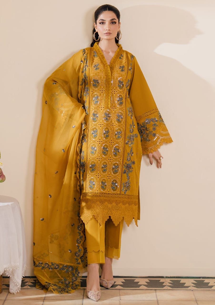 Bin Ilyas Summer Cotton Embroidered Unstitched 3PC SK-2044