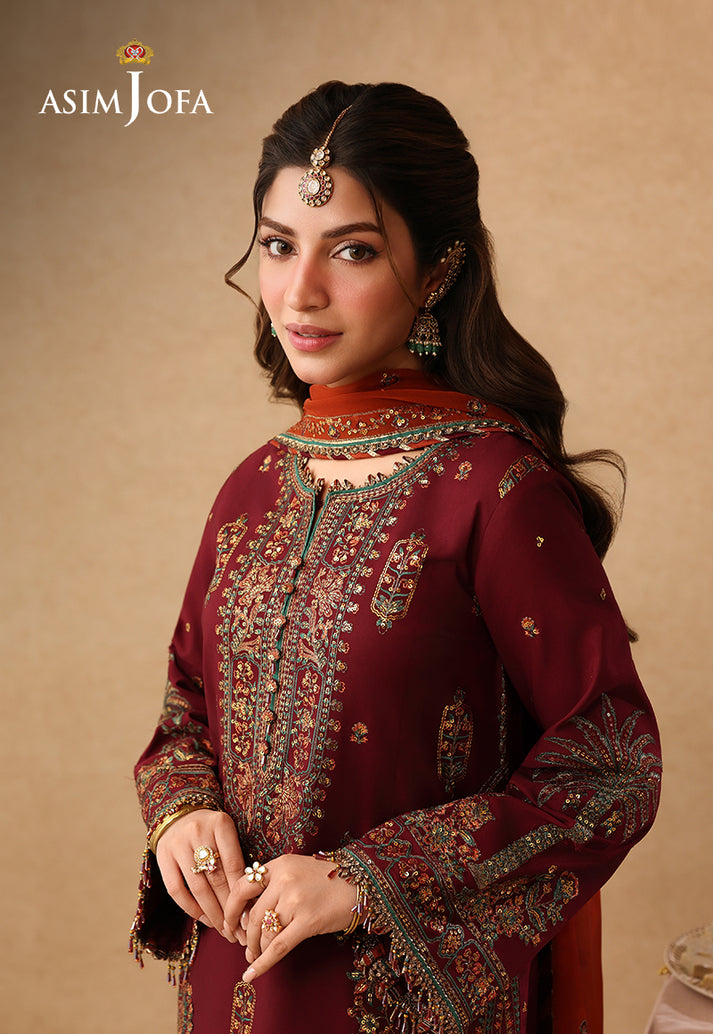 Asim Jofa Chiffon Embroidered Unstitched 3PC LU-2367