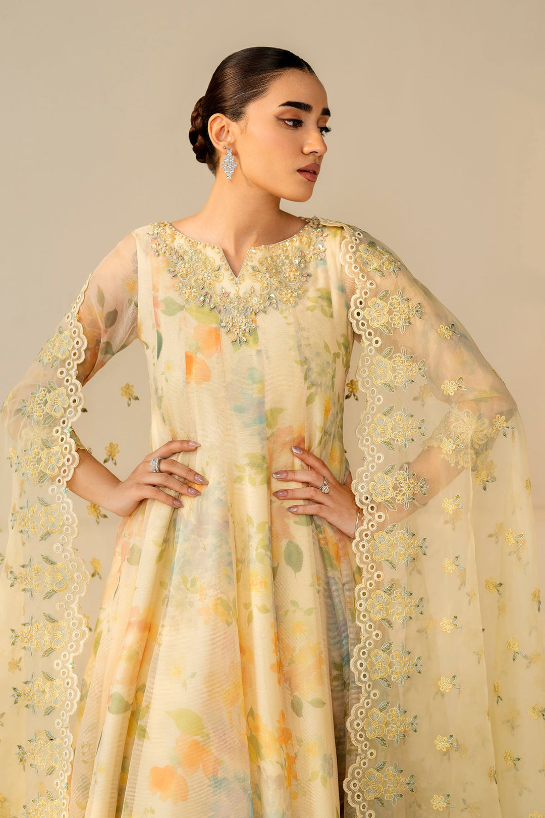 Barooque Chiffon Embroidered Unstitched 3PC LU-1223