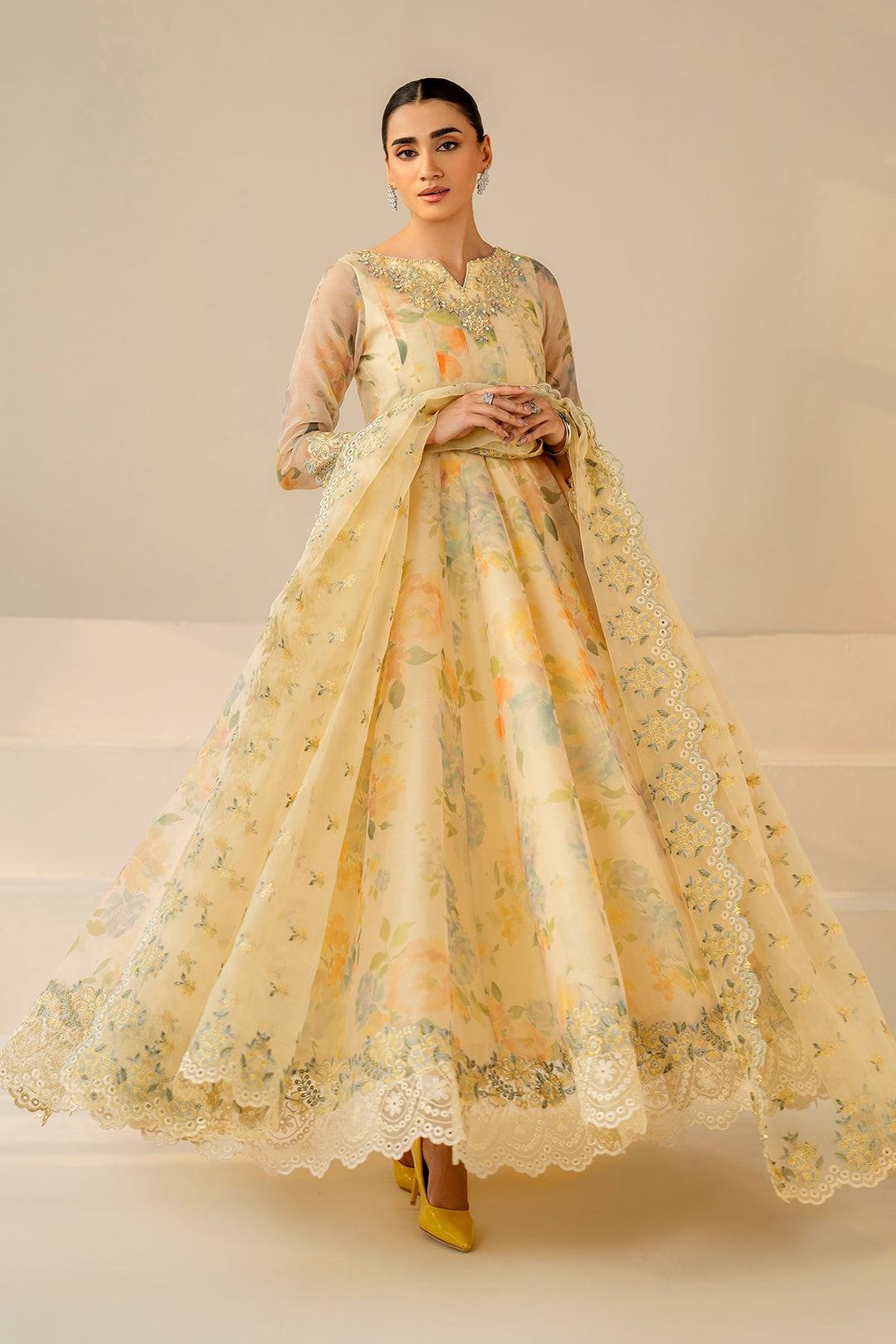 Barooque Chiffon Embroidered Unstitched 3PC LU-1223