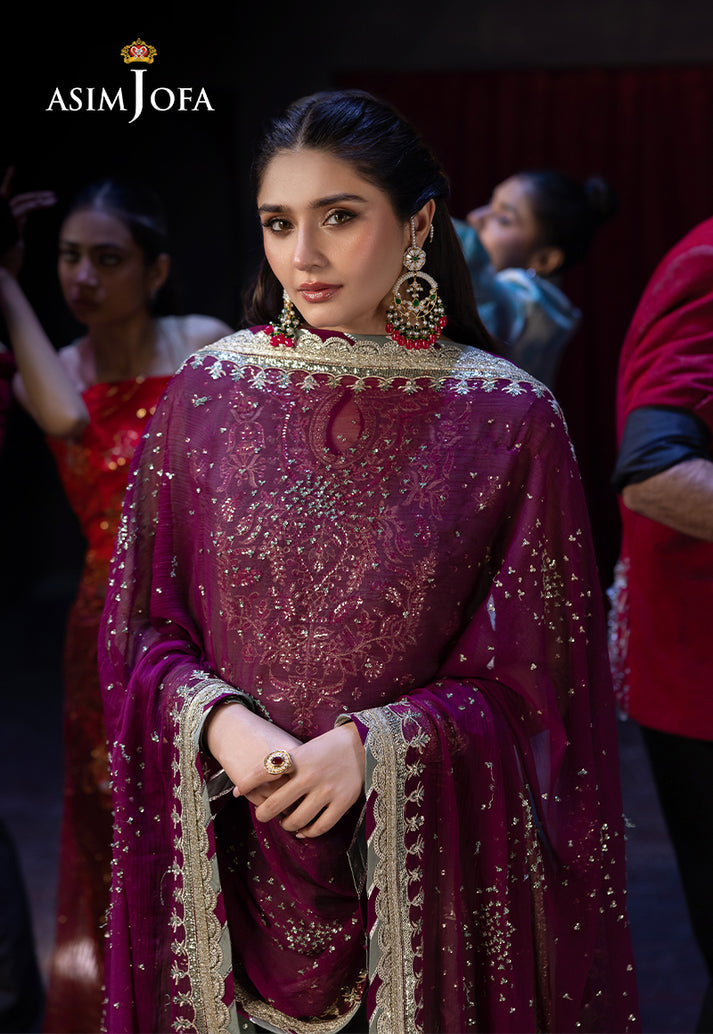 Asim Jofa Chiffon Embroidered Unstitched 3PC LU-2402