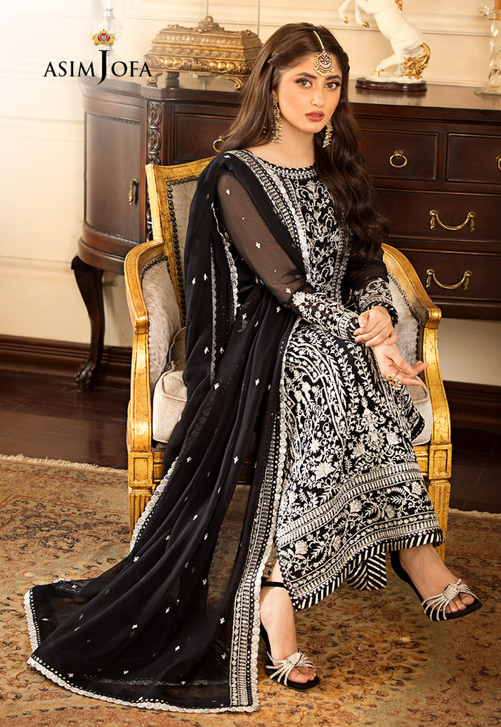 Asim Jofa Summer Chiffon Embroidered Unstitched 3PC SK-1188