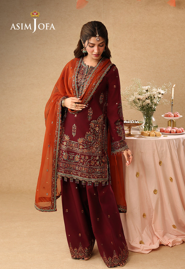 Asim Jofa Chiffon Embroidered Unstitched 3PC LU-2367