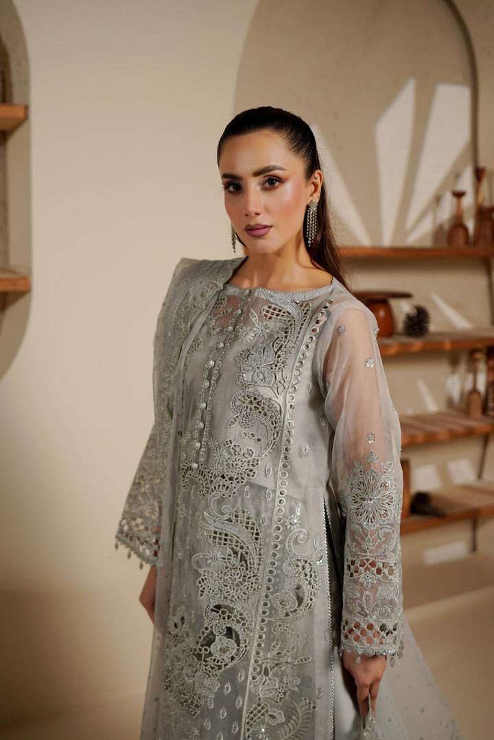 Marium's Organza Embroidered Unstitched 3PC LU-2446