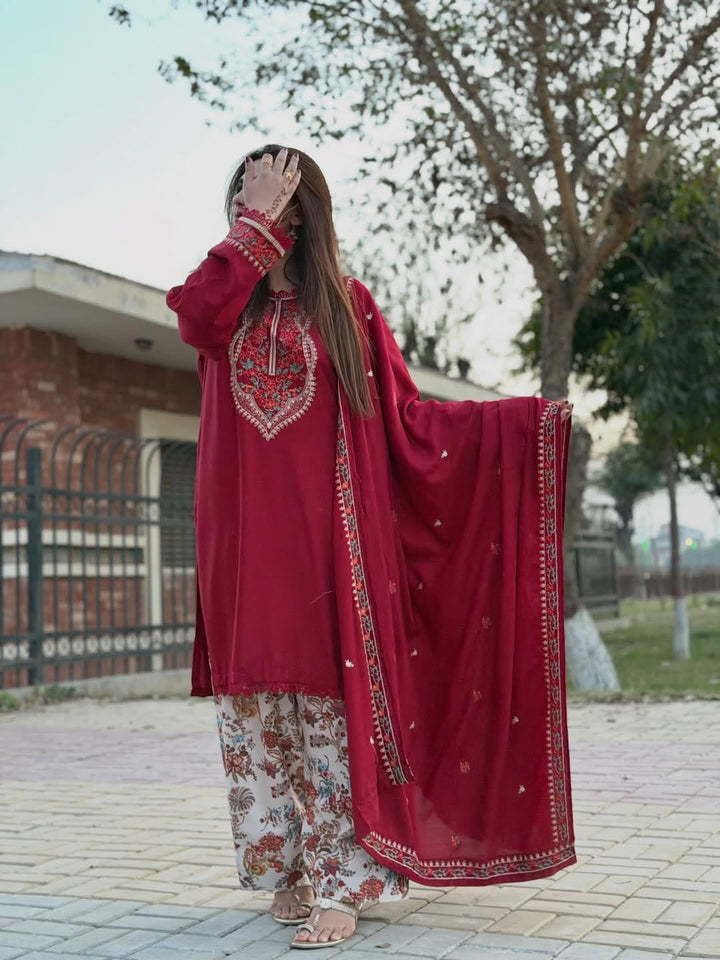 Aneelas Dhanak Embroidered Unstitched 3PC NF-2440