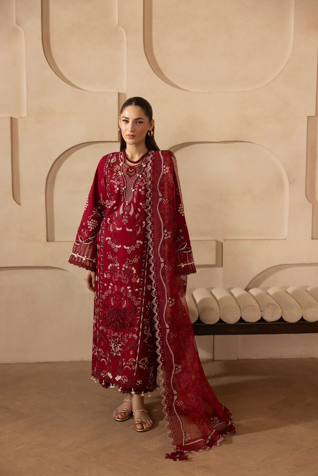 Mehimal Dhanak Embroidered Unstitched 3PC FF-2585