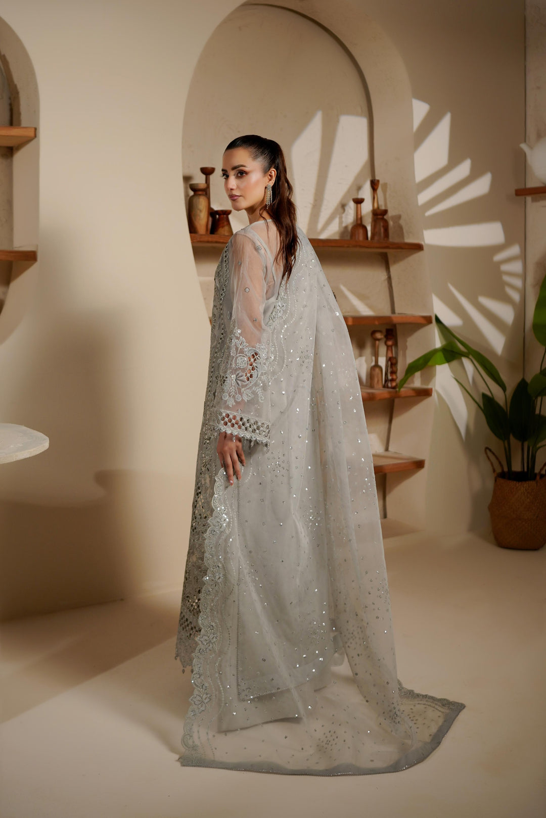 Marium's Organza Embroidered Unstitched 3PC LU-2446