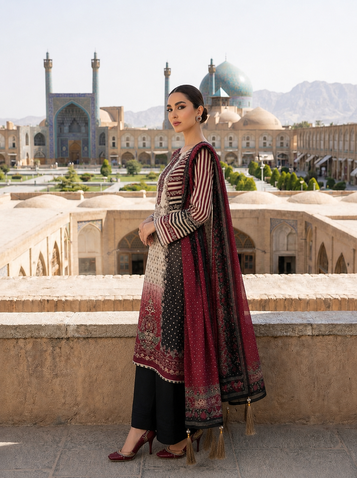 Lulusar Silk Embroidered Unstitched 3PC SK-2418