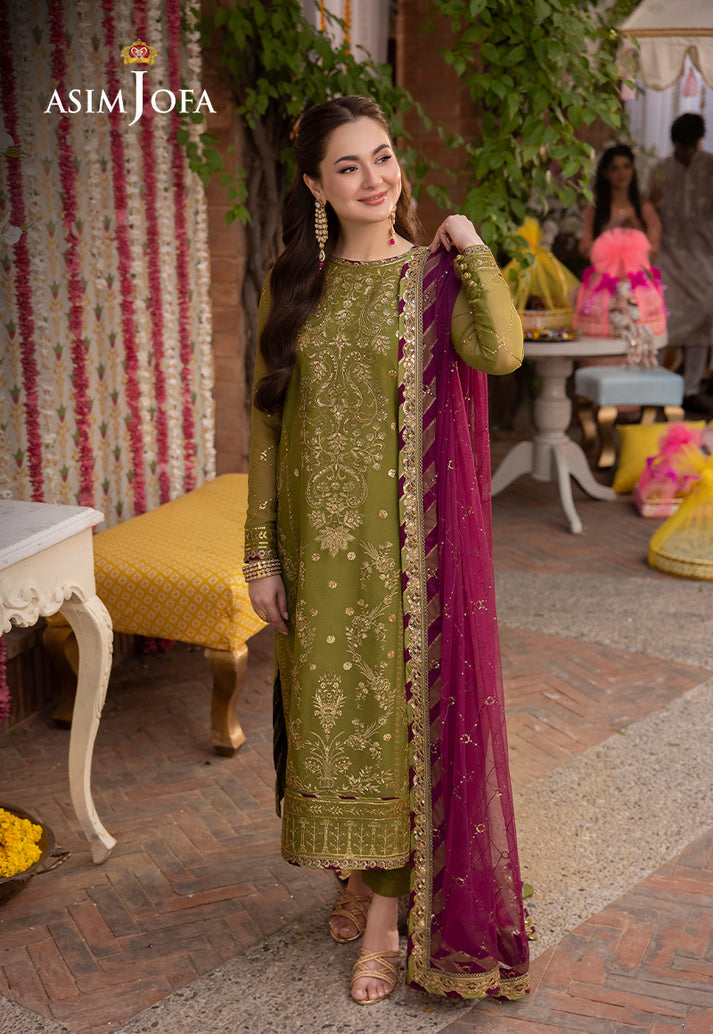 Asim Jofa Chiffon Embroidered Unstitched 3PC LU-1261