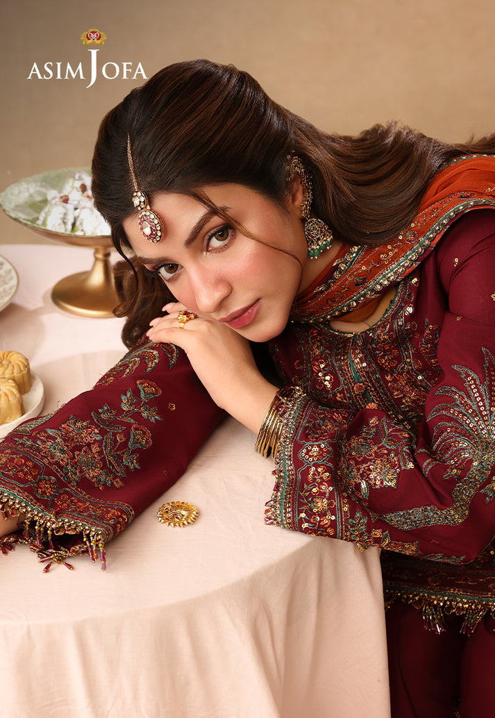 Asim Jofa Chiffon Embroidered Unstitched 3PC LU-2367