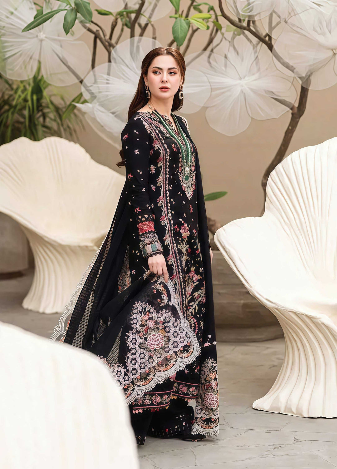 Qalamkar Dhanak Embroidered Unstitched 3PC FF-2458