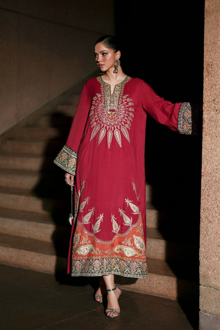 Ethnic Silk Embroidered Unstitched 3PC PD-2361