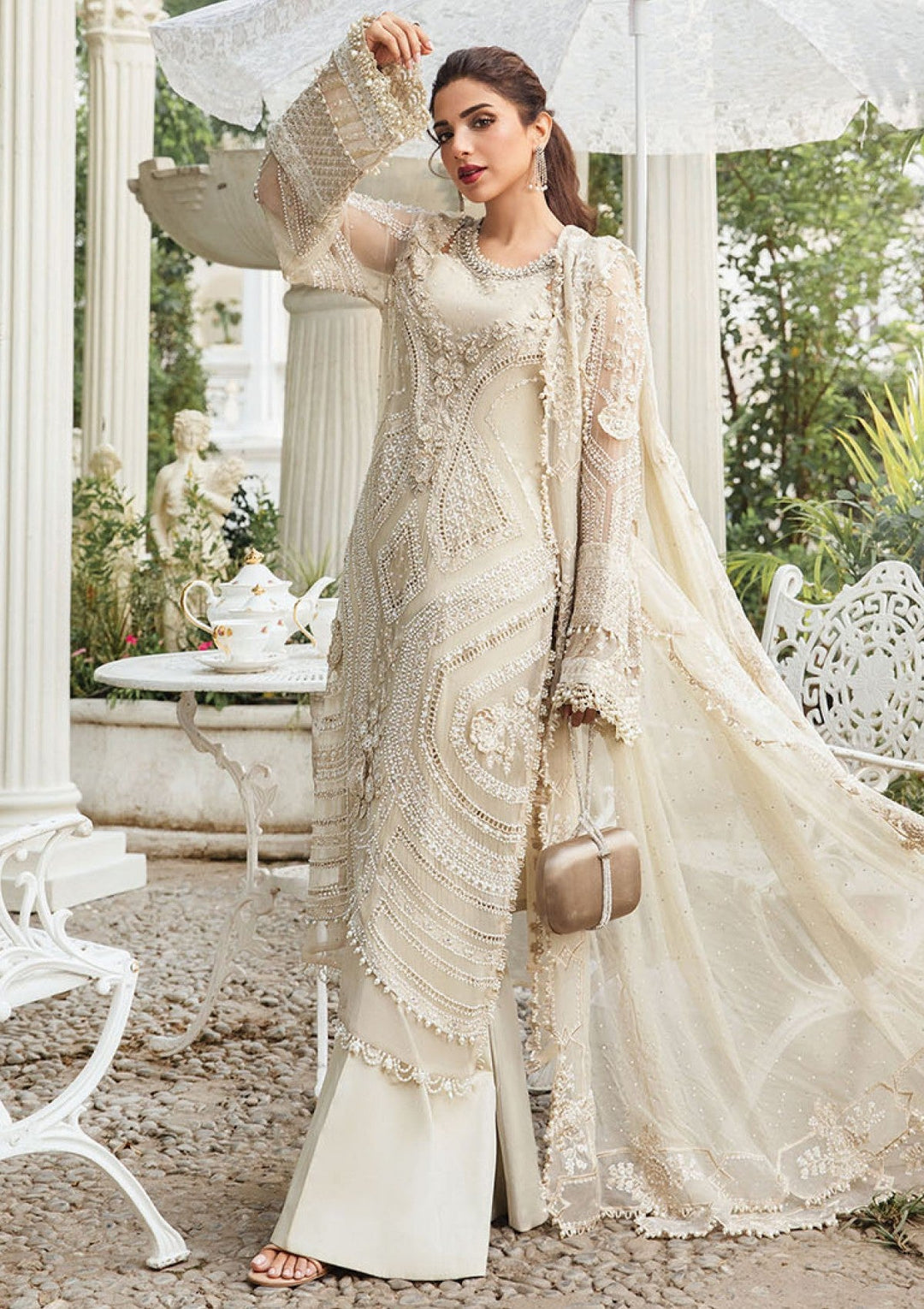 Maria B Chiffon Embroidered Unstitched 3PC SK-2411 (Premium Edition)