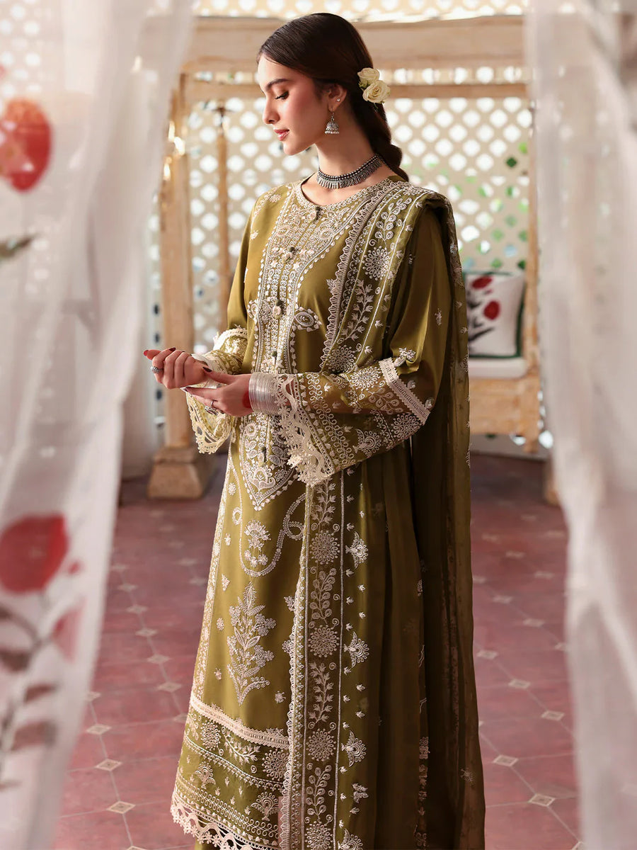 Mahnur Summer Lawn Embroidered Unstitched 3PC FF-1090