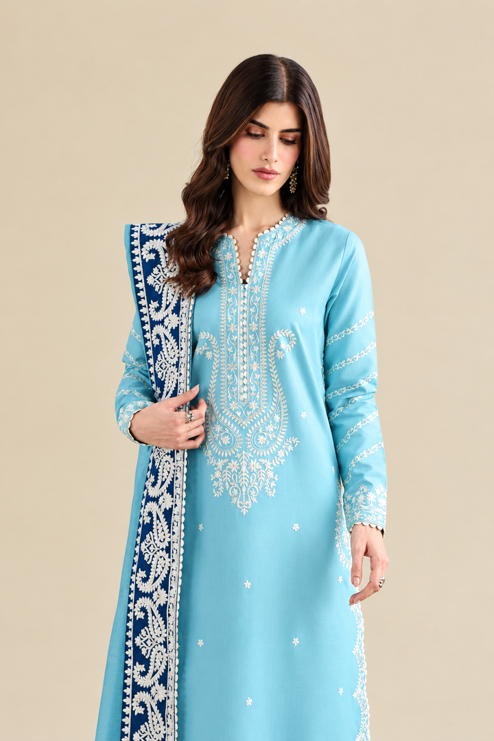 Zaib Dhanak Embroidered Unstitched 3PC FF-2601
