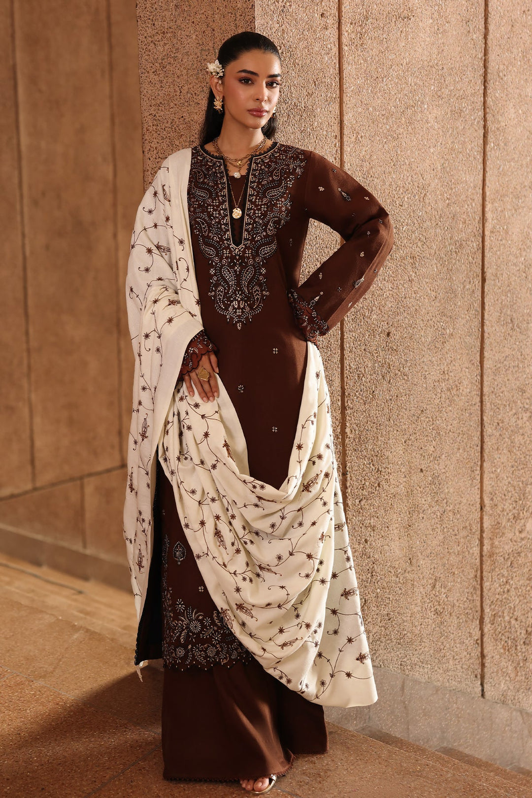 RajBari Dhanak Embroidered Unstitched 3PC FF-2595