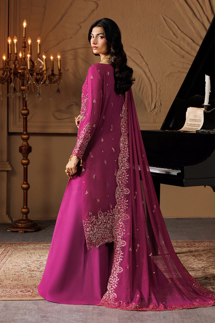Emaan Adeel Chiffon Embroidered Unstitched 3PC SK-2446