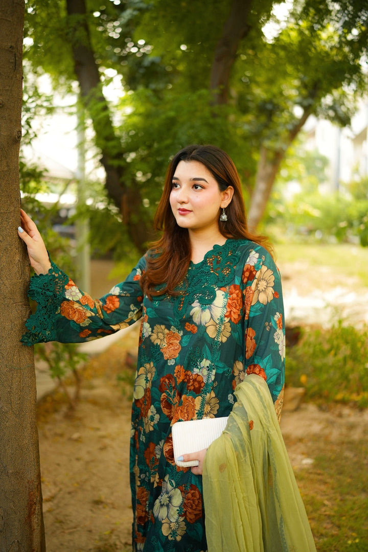 Aneela Linen Unstitched 3PC FF-7274