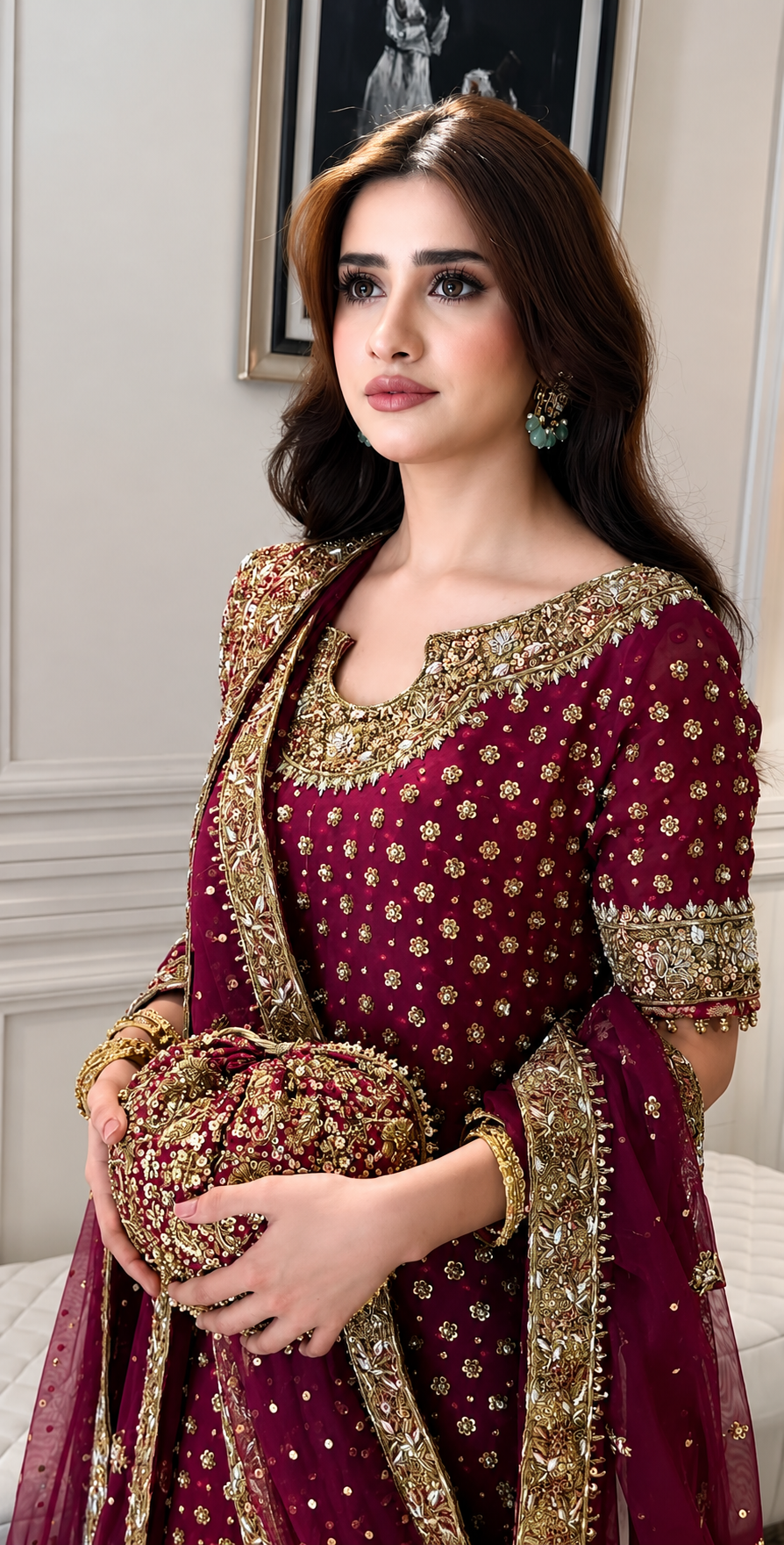 Haris Shakeel Chiffon Embroidered Unstitched 3PC SK-2406
