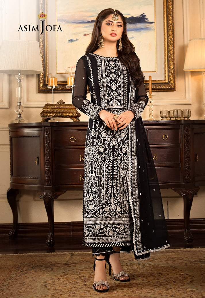 Asim Jofa Summer Chiffon Embroidered Unstitched 3PC SK-1188