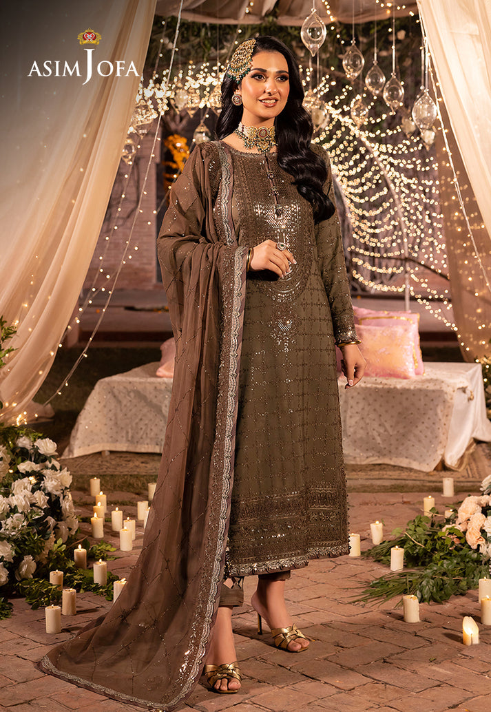 Asim Jofa Chiffon Embroidered Unstitched 3PC SK-2412