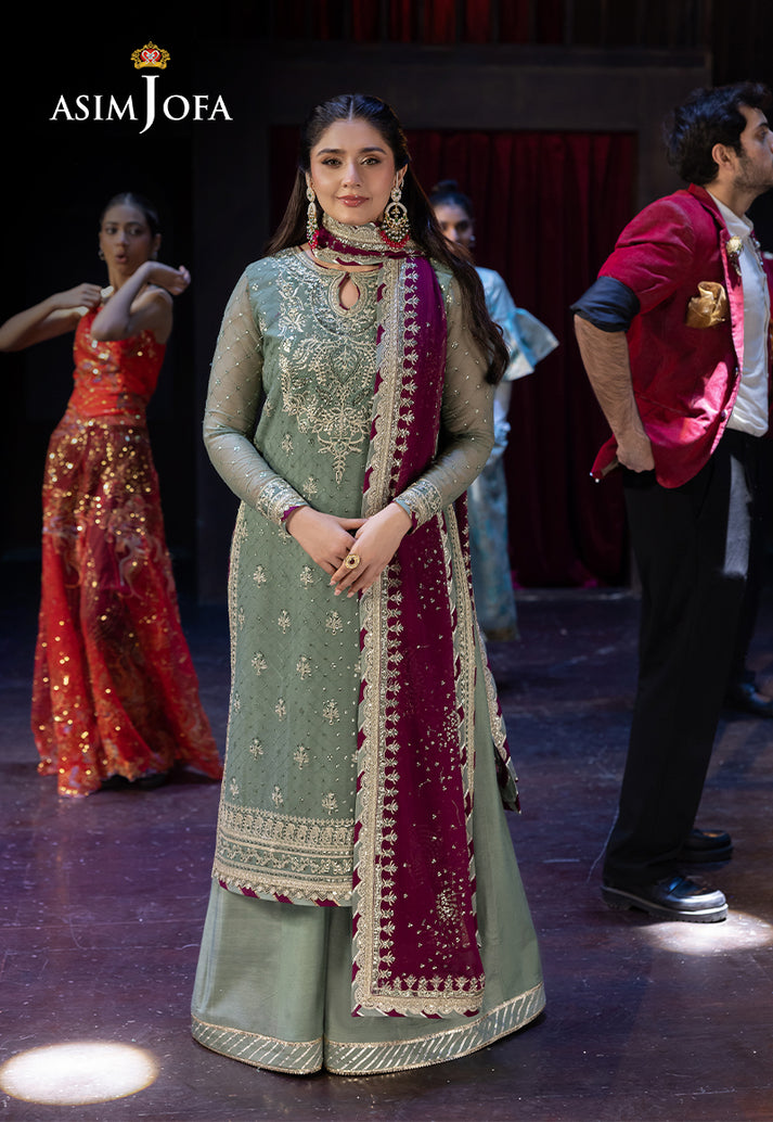 Asim Jofa Chiffon Embroidered Unstitched 3PC LU-2402