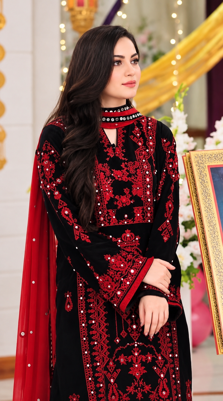 Neelum Munir Dhanak Embroidered Unstitched 3PC FF-2557