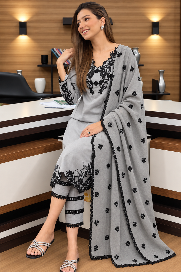 Agha Noor Dhanak Embroidered Unstitched 3PC FF-2446
