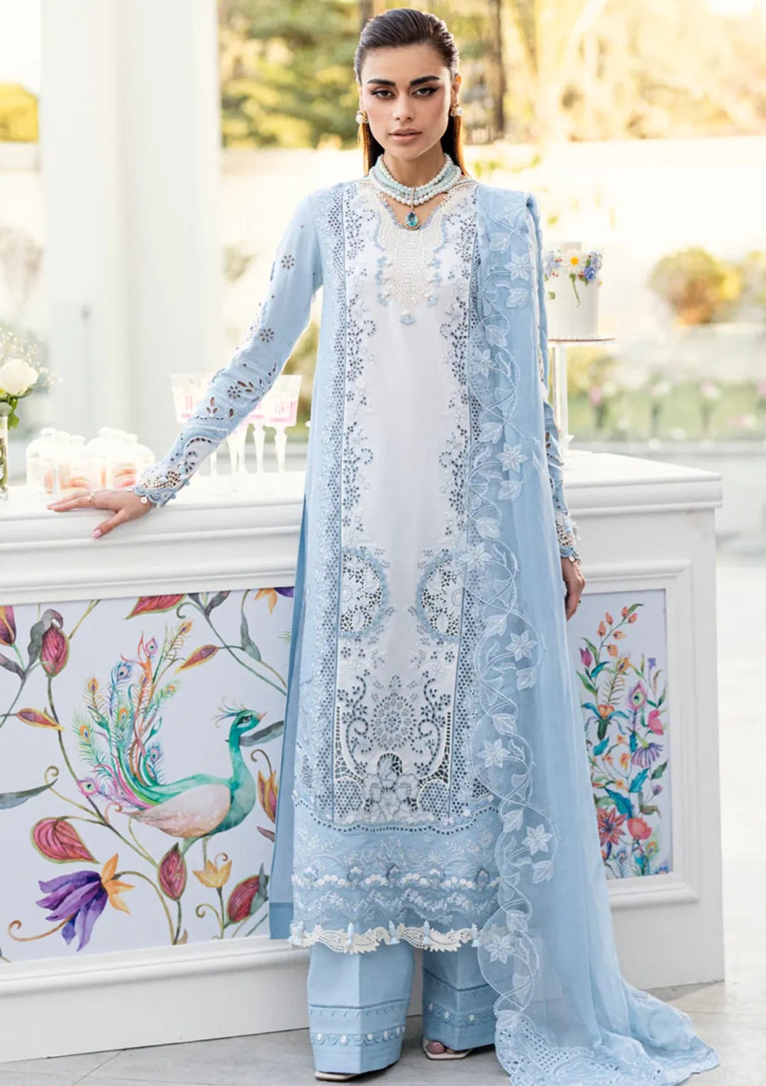 Qalamkar Summer Lawn Embroidered Unstitched 3PC SK-1090