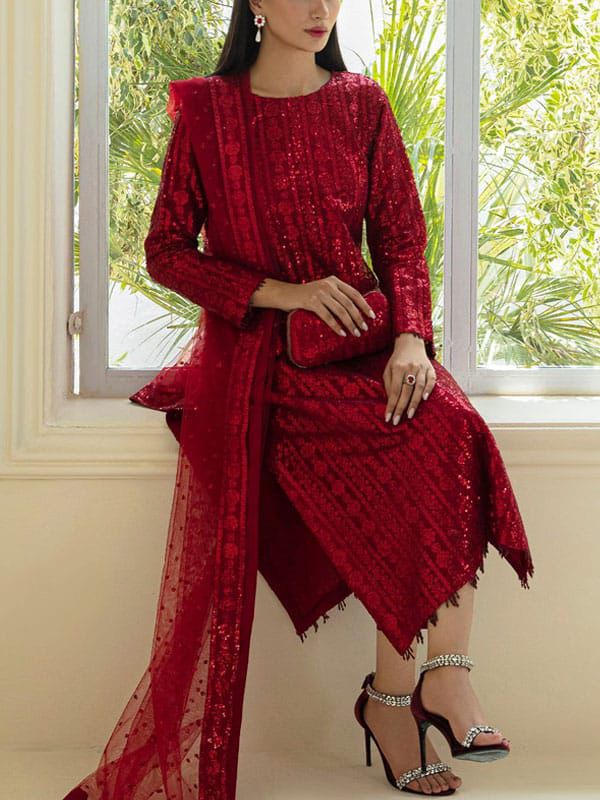 Baroque Summer Chiffon Embroidered Unstitched 3PC SK-1127