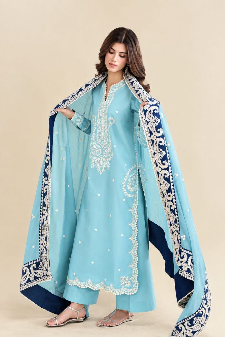 Zaib Dhanak Embroidered Unstitched 3PC FF-2601