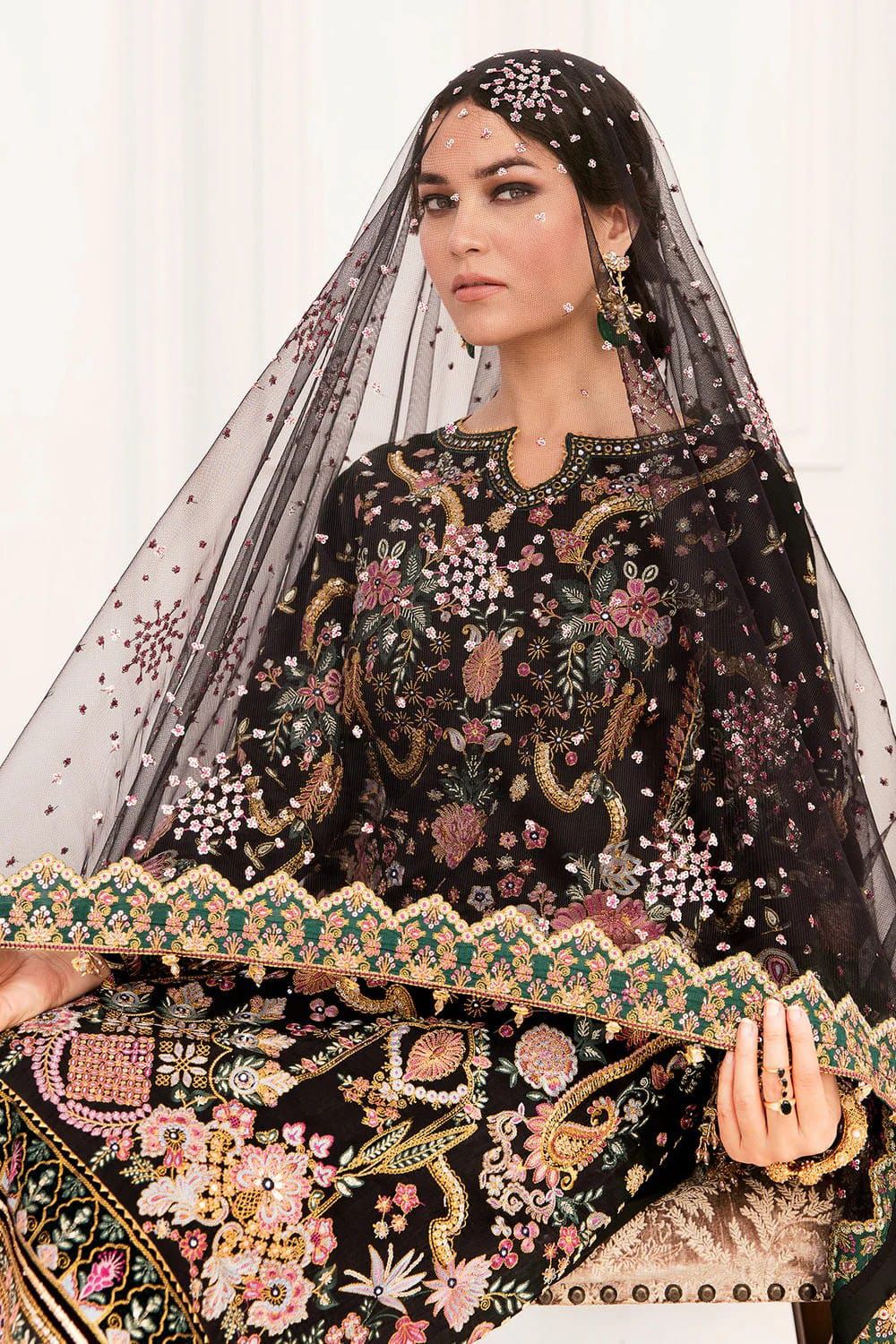 Baroque Net Embroidered Unstitched 3PC LU-131