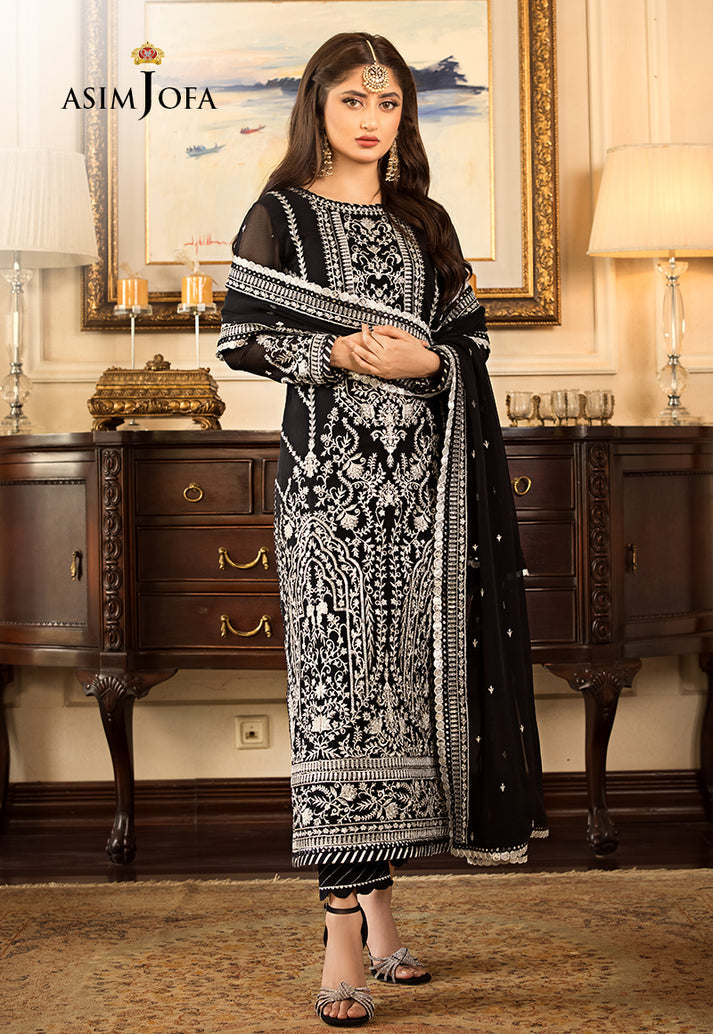 Asim Jofa Summer Chiffon Embroidered Unstitched 3PC SK-1188