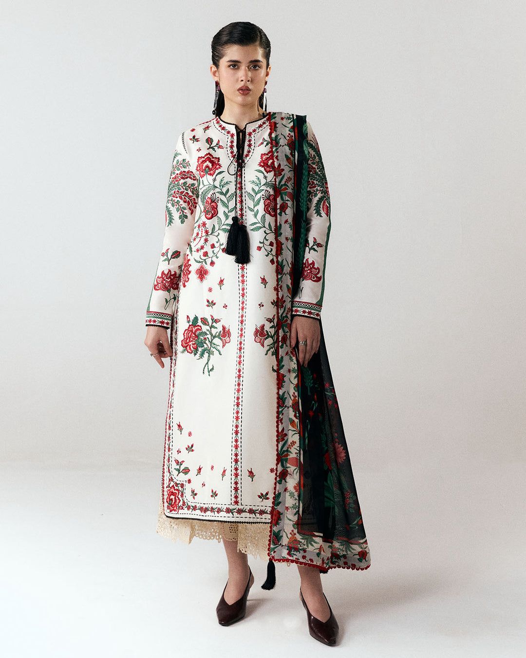 Hussain Rehar Dhanak Embroidered Unstitched 3PC FF-2562