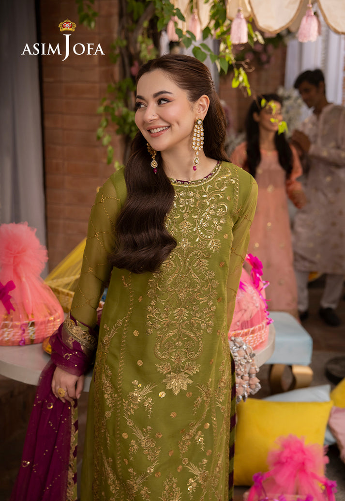 Asim Jofa Chiffon Embroidered Unstitched 3PC LU-1261