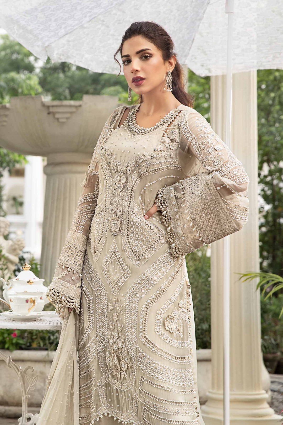Maria B Chiffon Embroidered Unstitched 3PC SK-2411 (Premium Edition)