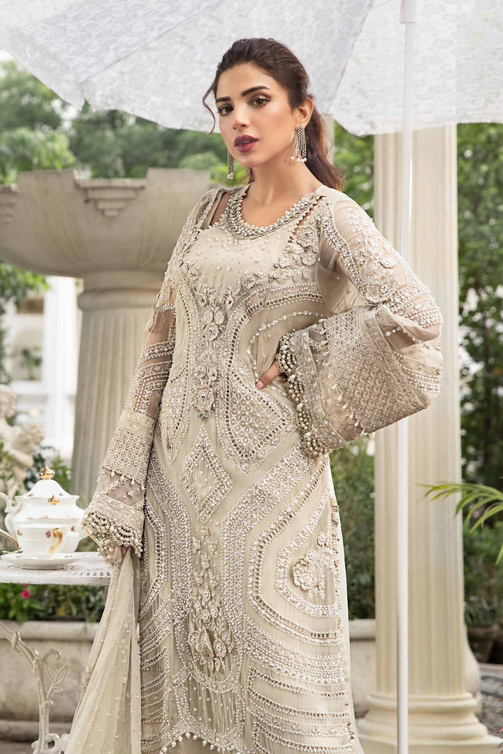 Maria B Chiffon Embroidered Unstitched 3PC SK-2411 (Premium Edition)