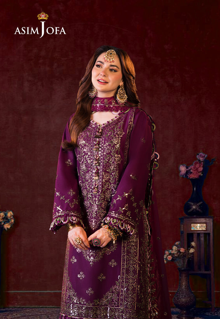 Asim Jofa Chiffon Embroidered Unstitched 3PC LU-1211