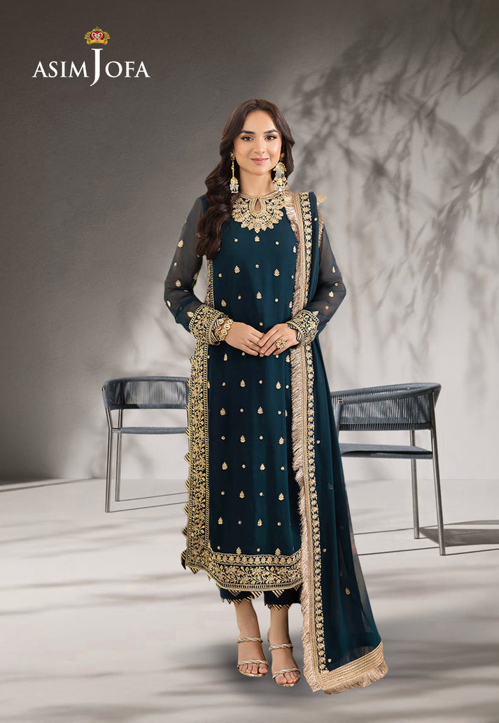 Asim Jofa Summer Chiffon Embroidered Unstitched 3PC SK-1167